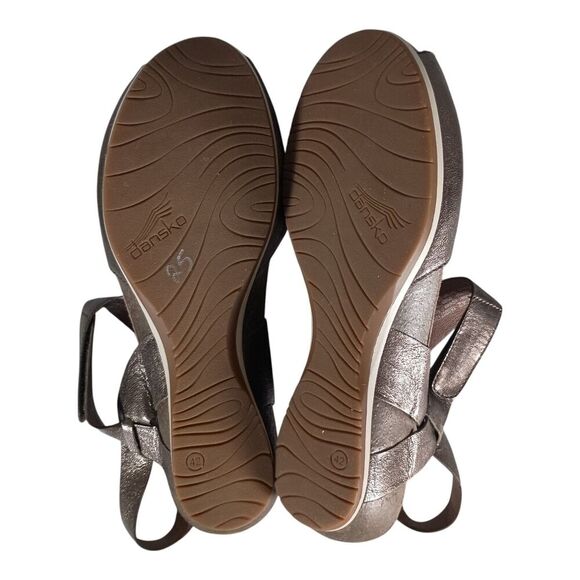 Dansko Vera Sandal Pewter Metalic Leather Open Toe Ankle Strap 42/US 11.5 - 12 - Picture 9 of 10